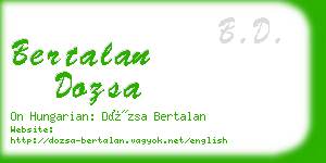 bertalan dozsa business card